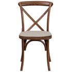 Flash Furniture Pecan Cross Back Cushioned Accent Chair (XUXPECNTC)-Stackable Bistro Style Chair