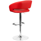 Flash Furniture Contemporary Red Vinyl Adjustable Height Barstool with Chrome Base (CH-122070-RED-GG)-CA117 Fire Retardant Foam