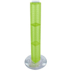 Azar Displays 36" x 4" x 4" 4-Sided Revolving Pegboard Counter Display, Green Translucent (700223-GRE)-Interlocking four-sided pegboard tower and 14-1/2" diameter revolving clear plastic base