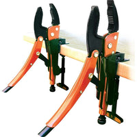 Grip-on 4 Piece Hands Free, Locking Plier Grip Set-Contains: (Qty 2) 10" Omnium Grip Locking Plier and (Qty2 ) hands-free Locking Plier Holders.