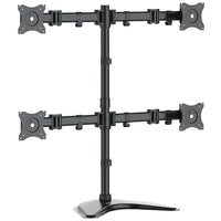 StarTech Quad-Monitor Desktop Stand, Articulating (ARMBARQUAD)-Free-standing monitor stand supports four monitors, each up to 27" in size and 17.6 lb in weight