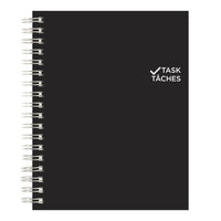 Blueline Undated Task Planner, 9-1/4" x 7-1/4", Black, Bilingual (B310.81B)-Twin-wire binding and flexible cover with duvet lamination