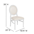 Flash Furniture HERCULES Series King Louis Chairs with White Vinyl Back & Seat & White Frame - 2 Pack-White Resin Frame