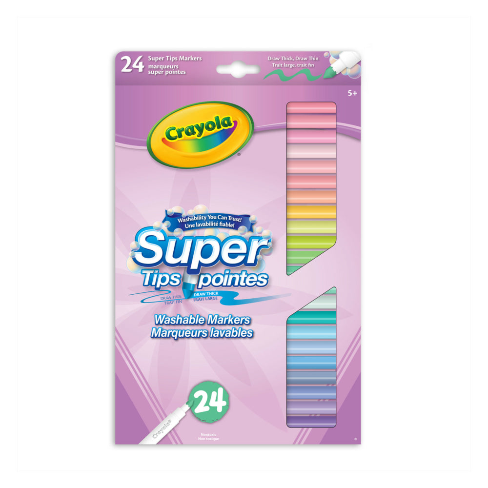 Crayola Super Tips Pastel Washable Markers 24 Pack