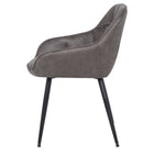 My Home My Living Microfiber Leather Arm Chair - Dark Grey - 2 Pack-Easy assembly