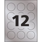 Avery Silver Inkjet Embossed Round Labels, Permanent, 2" Diameter, 96 Pack (22824)-Easy Peel with Pop-up Edge for fast peeling