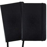 JAM Paper Hardcover Lined Notebook With Elastic Closure, Small, 3.75 x 5.63 Journal, Black, 2 Pack (340526602g)-Size: 3 3/4" x 5 5/8"