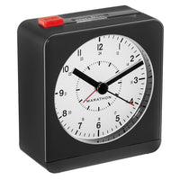Marathon Analog Alarm Clock with Auto Night Light, Black/White (CL030053BK-WH)-Engineered with a silent, continuous-sweep second hand quartz movement that does not emit a ticking sound