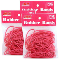 JAM Paper Rubber Bands, #33 Size, Pink Rubberbands, 300/Pack (333RBpig)-Regular Size Pink Rubber Bands