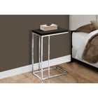 Monarch Specialties 3007 Accent Table - Espresso With Chrome Metal-Chromed metal base