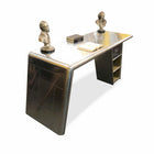 Plata Import Road Office Writing Desk - Riveted Aluminum - Grey-Dimensions: 31.5" H x 71" W x 26" D