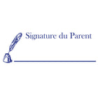 Trodat Printy ''Signature du Parent''  Self-Inking Stock Stamp - French - Blue Ink-Minimum 65% post-consumer recycled plastic