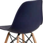 Flash Furniture Elon Series Navy Plastic Chair with Wooden Legs-Waterfall Seat Reduces Leg Strain