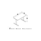 Bestar 24" x 48" Electric Height Adjustable Table, Slate, (65857-59)-The control button is located on the front edge of the work surface for an easy access.
