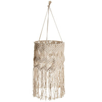 Truu Design Hand Crafted Macrame Hanging Lamp Shade 12.75 x 40, inches, Cream White-Dimensions: 12.75”L x 40”H x 12.75”W