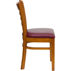 Flash Furniture HERCULES Series Ladder Back Cherry Wood Restaurant Chair - Burgundy Vinyl Seat-Ladder Back Design