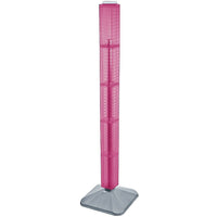 Azar Displays 48" x 4" x 4" Standard 4-Sided Interlocking Pegboard Display Tower, Pink (700225-PNK)-Revolves on a weighted base