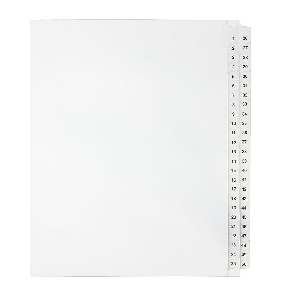 Mark Maker Legal Exhibit Index Tab Set - Number 1 to 50 - 1/25th