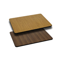 Flash Furniture 24" x 30" Rectangular Table Top with Natural or Walnut Reversible Laminate Top-Restaurant or Banquet Table