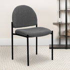 Flash Furniture Comfort Stackable Steel Side Reception Chair - Grey Fabric-.75'' Leg Diameter