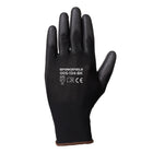Forcefield Multi-purpose Work Gloves - Palm Coated - Medium - Black-Light PU coating offers excellent gripping in dry and light oil applications