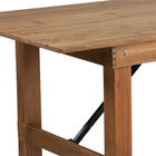 Flash Furniture HERCULES Series 7' x 40" Rectangular Antique Rustic Solid Pine Folding Farm Table-4" Thick Apron underneath Top