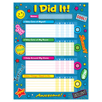 TREND enterprises, Inc. Praise Word Success Charts - 25 Charts and 100 Stickers-Customize daily activities, and show progress toward consistent achievement by applying stickers to the chart