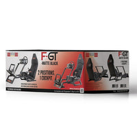 Next Level Racing F-GT Simulator Cockpit, Matt Black-What’s changed from the F1GT to the F-GT: New electroplated Matte Black finish on the frame, all bolts, nuts and washers changed to Black for a stealth look.