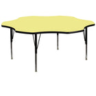 Flash Furniture 60'' Flower Shaped Activity Table with Thermal Fused Laminate Top and Height Adjustable Pre-School Legs, Yellow-Yellow Laminate