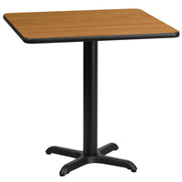 Flash Furniture 30" Square Natural Laminate Table Top with 22" x 22" Table Height Base-Hospitality Table
