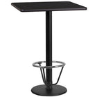 Flash Furniture Laminate 24" Square Round Base Table, Black (XUBK2424TR18B3F)-Bar height hospitality table