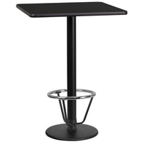 Flash Furniture Laminate 24" Square Round Base Table, Black (XUBK2424TR18B3F)-Bar height hospitality table