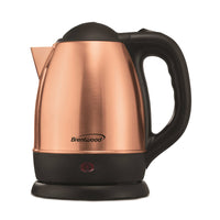 Brentwood Cordless Kettle - 1.2L - Stainless Steel/ Rose Gold-Concealed heating element and BPA Free