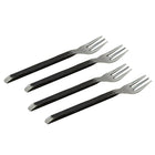 Elegance Gibraltar Forks, Matte Black/Stainless Steel, 4 Pack-Four forks