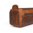 Tolredo Athens Leather Toiletry Bag Dopp Kit - Brown-Water-resistant inner lining