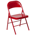 Flash Furniture HERCULES Series Double Braced Metal Folding Chair - Red-Double Braced Frame