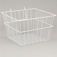 Wamaco Slatwall/Gridwall Wire Basket - 12"W x 12"D x 8"H - White - 2 Pack-Size: 12"W x 12"D x 8"H