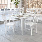 Flash Furniture Commercial Grade Metal Indoor-Outdoor Chair - White-Screw Leveling Floor Glides