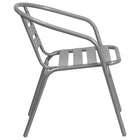 Flash Furniture Silver Metal Restaurant Stack Chair with Aluminum Slats-Stack Quantity: 22
