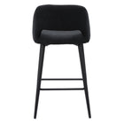 CorLiving DDW-350-B Blakeley Velvet Barstool in Black - Set of 2-Curved modern back for support
