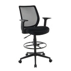 Staples Essentials Mesh Back Fabric Drafting - Black-Work comfortably with this ergonomic drafting stool with adjustable height
