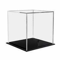 Eddie's 5" Square Acrylic Display Box - Clear/Black - 2 Pack-Display Box with Black Base
