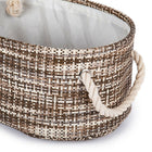 Truu Design Round Storage Baskets, Set of 6, 15.5 x 18 inches, Brown-Tightly braided, thick rope handles on the side for easy grip and portability