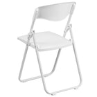 Flash Furniture HERCULES Series 880 lb. Capacity Heavy Duty White Plastic Folding Chair with Built-in Ganging Brackets-White Plastic Seat and Back