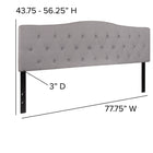 Flash Furniture Cambridge Tufted Upholstered King Size Headboard - Light Grey Fabric-Headboard Size: 77.75''W x 3''D x 24''H