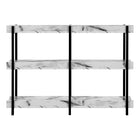 Monarch Specialties 2221 48"L Accent Table - White Marble/Black Metal Console-8