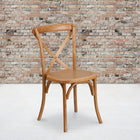 Flash Furniture HERCULES Series Stackable Oak Wood Cross Back Chair-Attractive downward ''U'' design adds stability