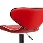 Flash Furniture Contemporary Cozy Mid-Back Red Vinyl Adjustable Height Barstool with Chrome Base-Swivel Seat