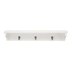 nexxt FN00395-9INT Finley Wall Shelf with 3 Metal Hooks, 24" x 4.25", White-MDF construction in White finish