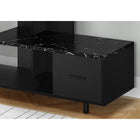 Monarch Specialties 2610 Tv Stand - 48"L/Black/Black Marble Top/1 Drawer-Conveniently-located storage drawer on the right of the entertainment center to keep certain books, cables or accessories at bay